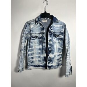 FWRD Denim Jacket Kids 14/16 Y2K Distressed Bleached‎ Jean Hip Hop Street Wear